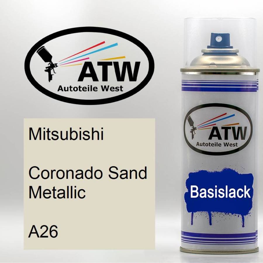 Mitsubishi, Coronado Sand Metallic, A26: 400ml Sprühdose, von ATW Autoteile West.